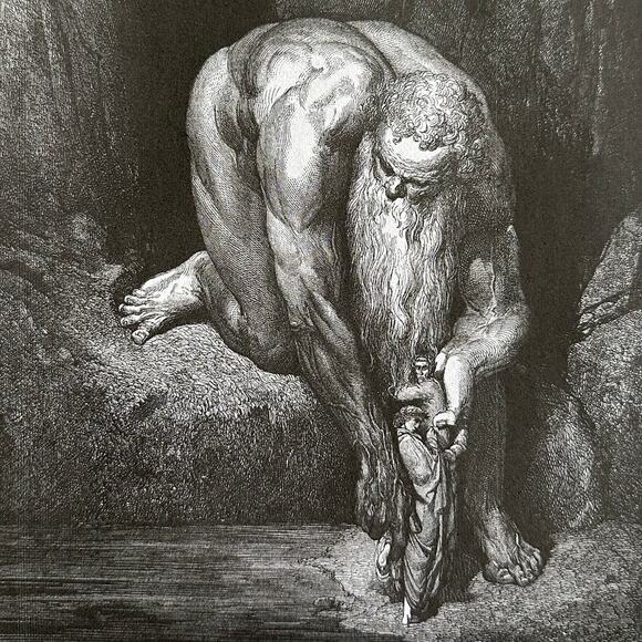 Dore, Titans and Giants, Giant Antaeus, Divine Comedy, Art Print ~ 250803-WH 705 - Picture 3 of 4